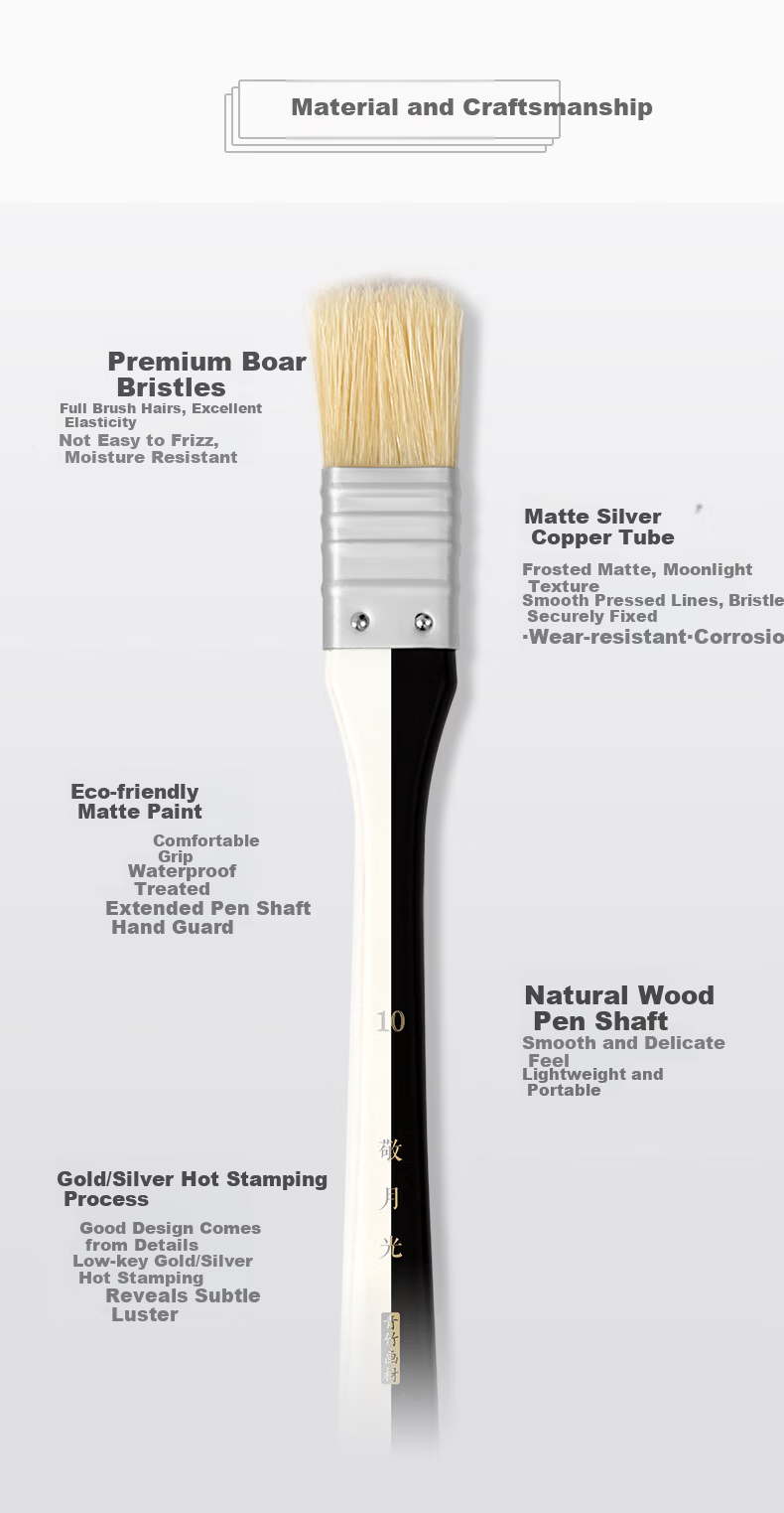 CHINJOO Gouache Paint Brush Set of 10 White Acrylic Oil Painting Brushes for Art and Sketching 5