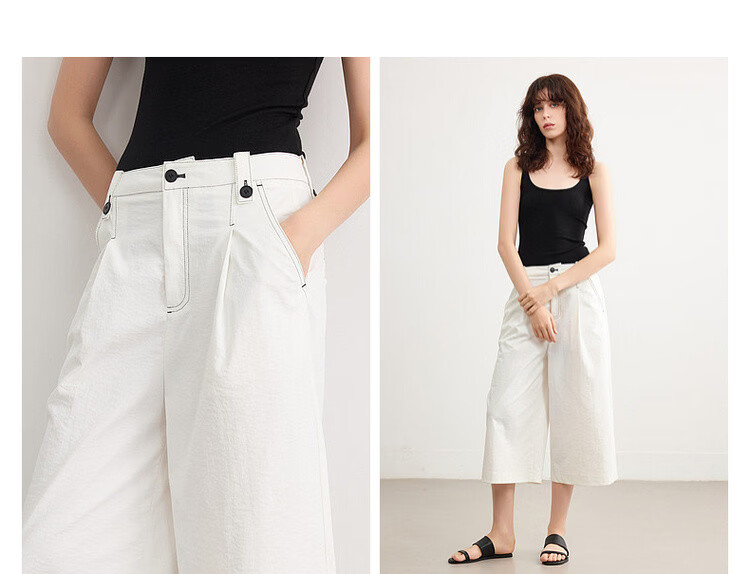Demana [Light Workplace Style] Summer Simple Commuter Six-Point Straight Loose Versatile Petite Women's Casual Pants 5