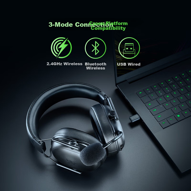 Razer BlackShark V3 X Speed Edition Wireless Over-Ear Gaming Headset Three-Mode Detachable Microphone Delta EQ Adjustment CSGO PUBG Black