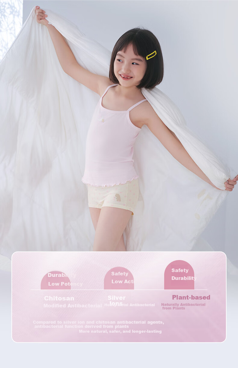 Like uu Children's Underwear Boys and Girls Pure Cotton Class A Underwear Developmental Period Primary School Underwear [Girls Triangle Set 2] 15