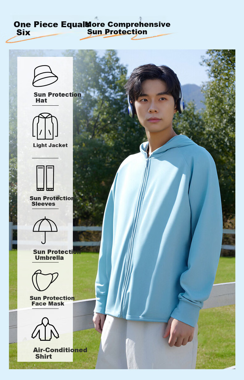 JEANSWEST LIFE Men's Summer Solid Color Cooling Sun Protection Jacket Sports Quick-Dry Breathable Moisture-Wicking High Elastic Wrinkle-Resistant Jacket C 3