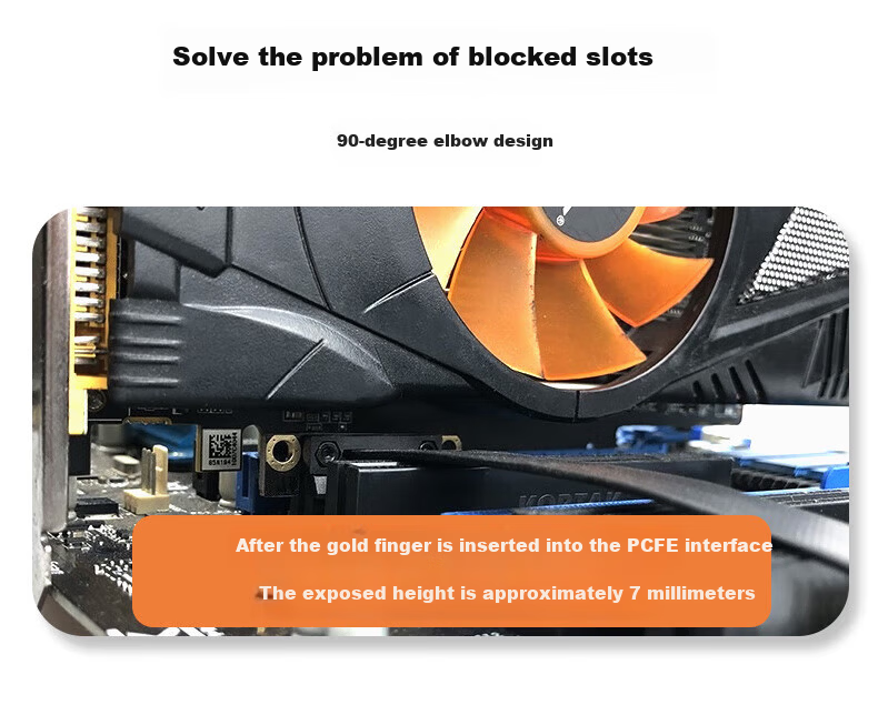 Liantuo PCI-E Extension Cable PCIe X1 3.0 Network Card Sound Card Graphics Card Vertical Mount DMA Expansion Card Adapter Cable Anti-Interference 5cm 90-Degree to 90-Degree 8