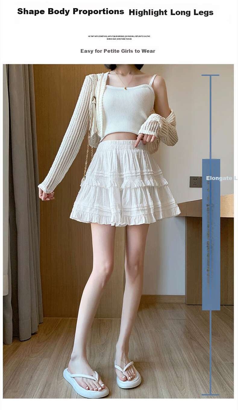 Langsha Lace Cake Skirt Women's 2026 New Ballet Style A-Line High Waist Sweet Puffy Mini Skirt 6