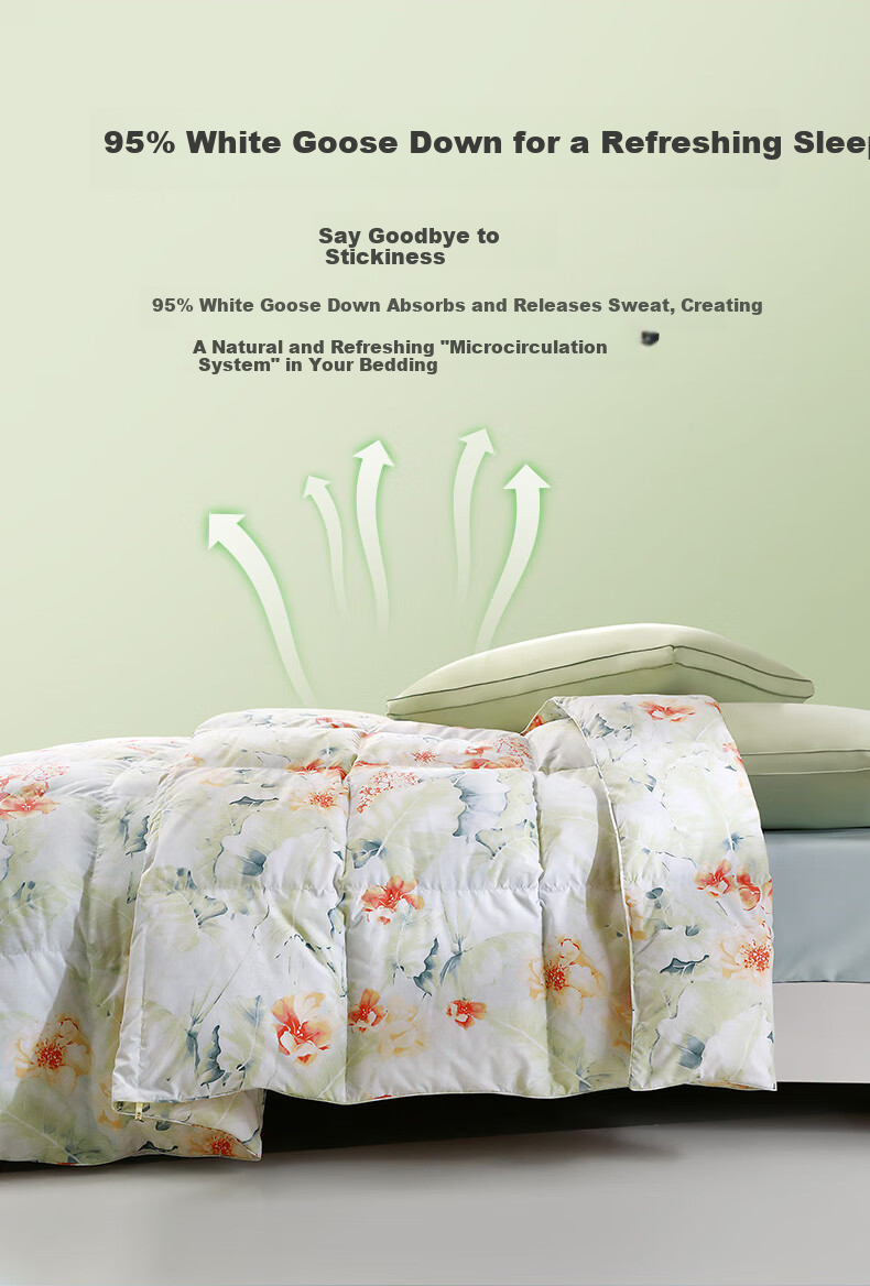 Fuanna Home Textiles 95% White Goose Down Quilt Summer Quilt Approx. 2.5 Jin 203*229cm 6