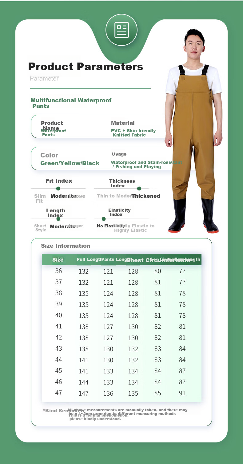 BOLOLANZHI Thickened Waterproof Overalls Rain Pants Water Shoes Full-body Waterproof Bib Pants Half-body Waders Customizable 10