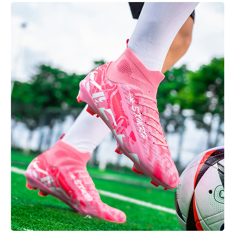 Shuangxing Men's FG Soccer Shoes Long Studs Adult Youth Kids Professional Training Cleats White Size 37 20