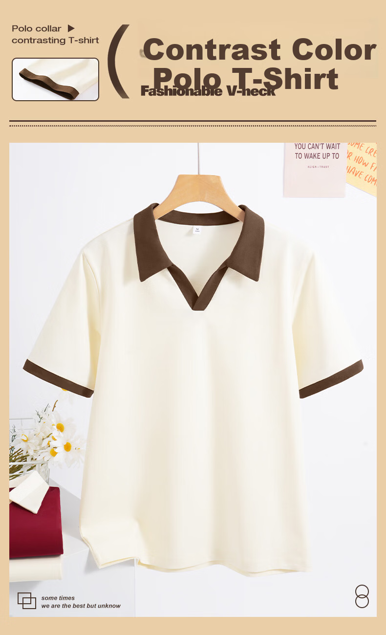 La Chapelle V-Neck Pure Cotton Short Sleeve T-Shirt for Women 2026 Summer New Loose Fit Slimming Breathable Versatile Printed Top 2