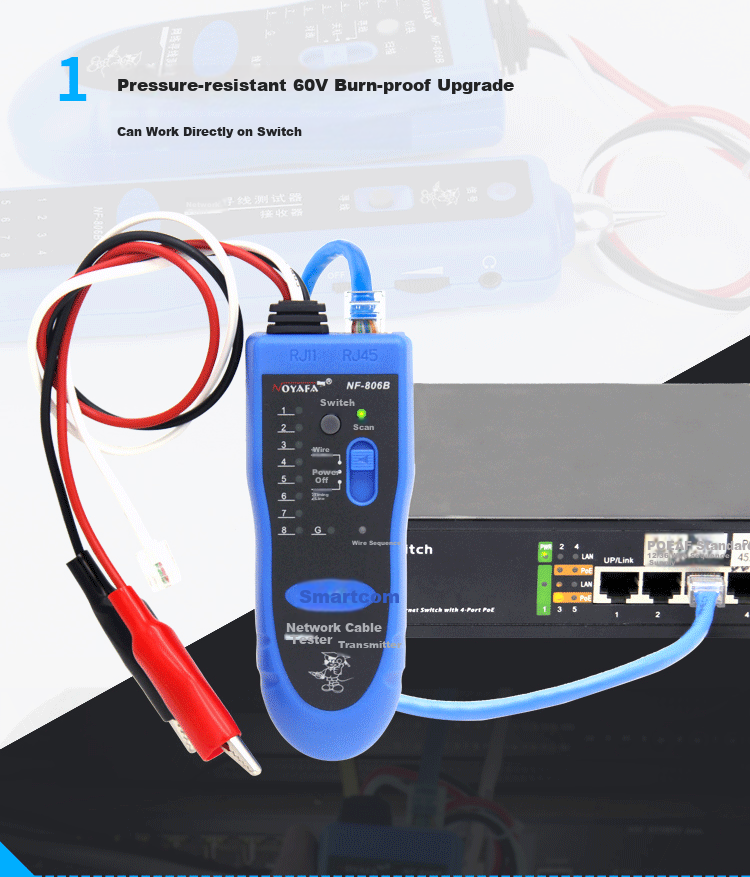 Smart Mouse NF-806R Cable Tracker Network Tester Wire Tracker Cable Tester Network Cable Locator 4