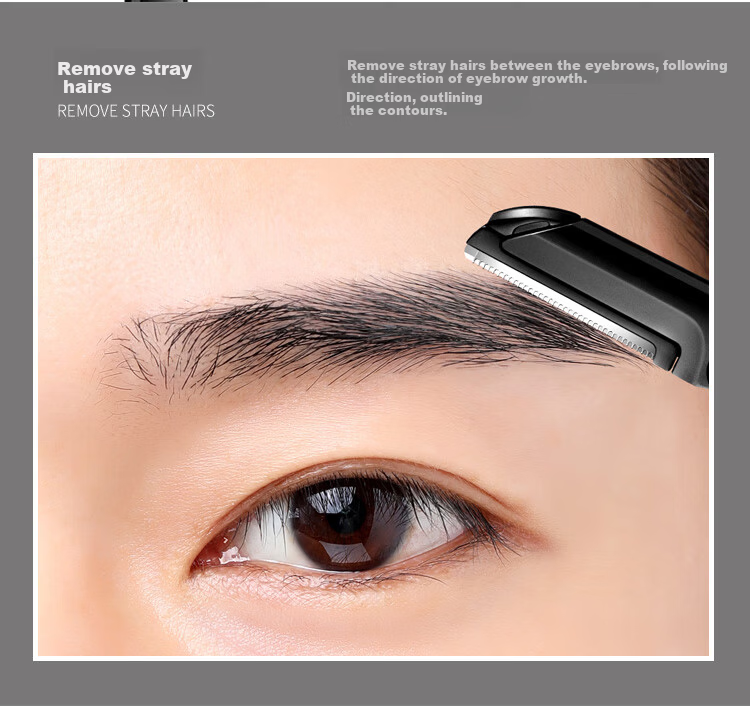 UPLUS 9-Piece Eyebrow Shaping Kit Beginner Eyebrow Razor Set Eyebrow Trimmer Makeup Scissors for Men and Women 4