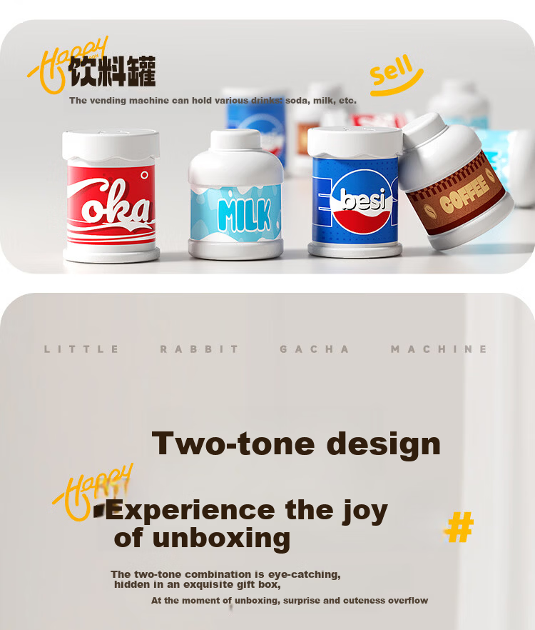 Mama Treasure Twin Beverage Vending Machine Toy Automatic Coin Operated Educational Toy for Children Girls Boys Role Play Gift Age 3-6 9