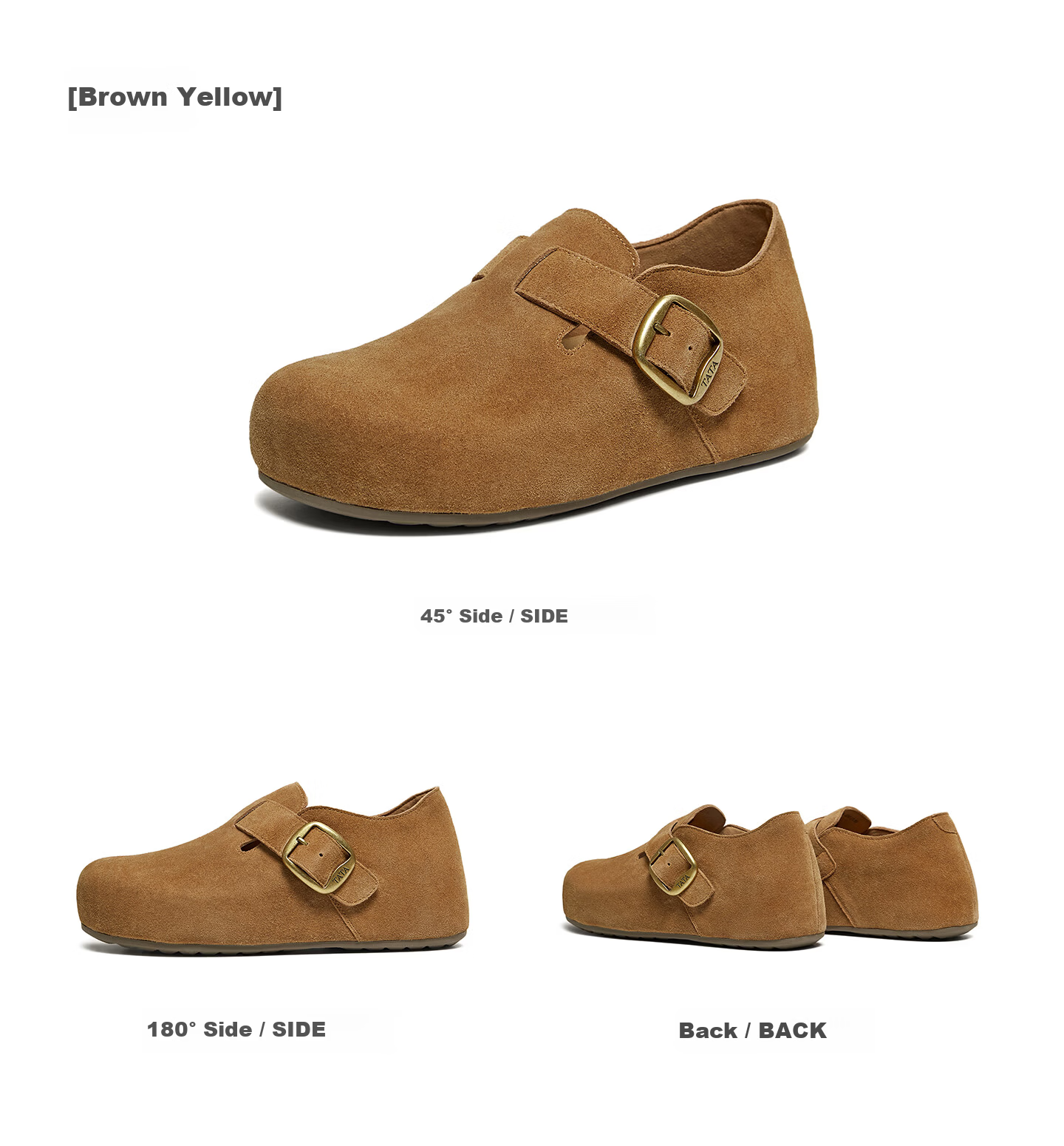 TATA Chestnut Boken Women's Spring Fashion Versatile Deep Mouth Shoes with Height Increase Apricot Color Size 39 20