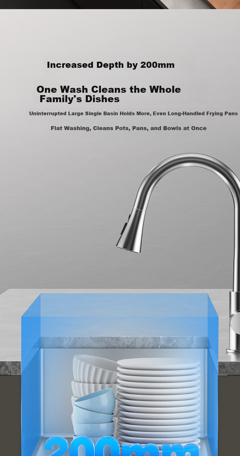 HIGOLD H1 Series Stainless Steel Slag Collection Roll-up Sink with Multifunctional Pull-out Faucet 60*43cm 10