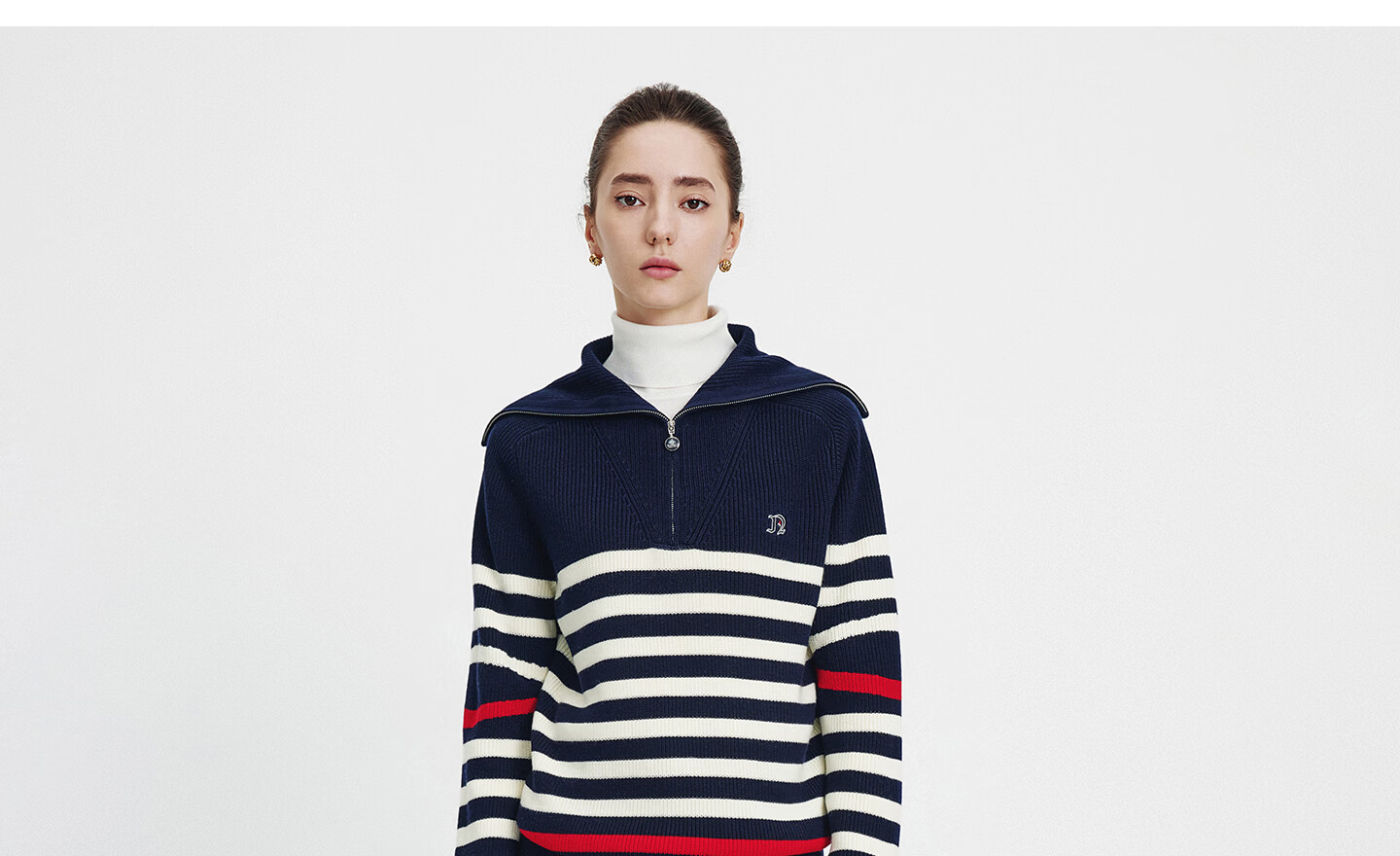Navikail Italian Small Sailboat Women's 2025 New Striped Knit Loose Large Lapel Sweater 2334045506 3