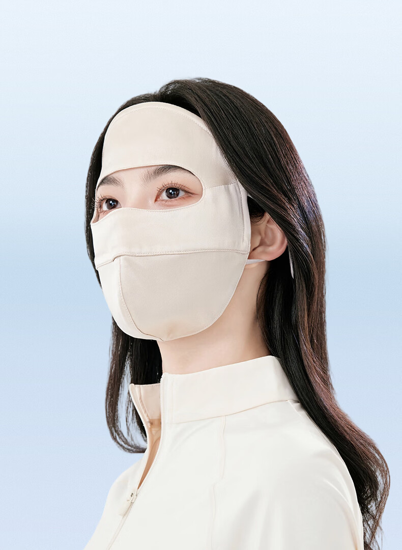 ZIY Sunscreen Face Mask Full Face Coverage Breathable Summer Mulberry Silk UV Protection Face Bikini Mask for Women 2