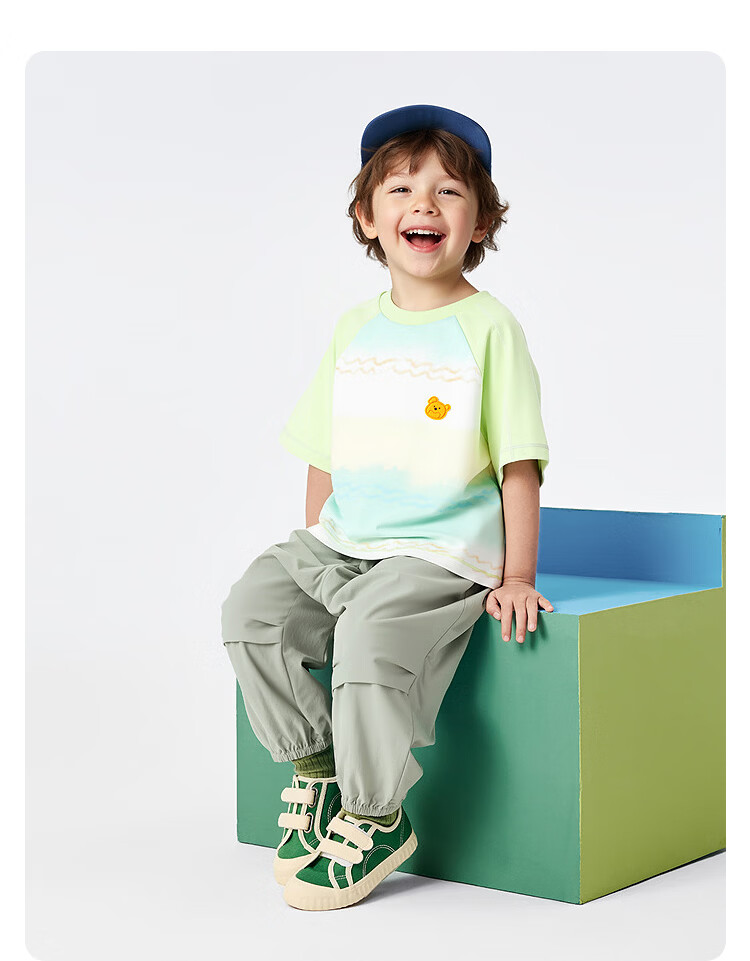 Balabala【balaOne】Kids Short Sleeve Set Boys and Girls 2-Piece Summer 2026 Quick-Dry Sun Protection 16