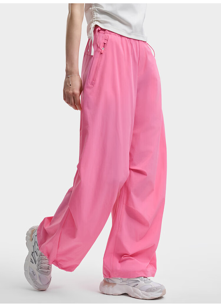FILA Women's Woven Long Pants 2026 Summer Casual Loose Cool Sun-Protective Straight-Leg Trousers [Han So-hee Style] 42