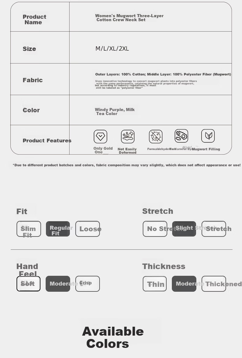 Yiershuang Ai Grass Self-Heating Three-Layer Thickened 100% Cotton Thermal Underwear Set for Women 7A Antibacterial Autumn Top and Bottom 12