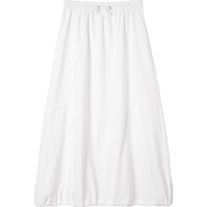 Demana [UPF50+ Ice Cool Fabric] Summer High-Tech Sun Protection Elastic Waist Drawstring Peplum Women's Skirt