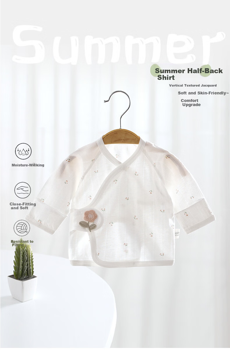 October Famous Baby Summer Cotton Infant Half-Back Shirt Newborn Monk Suit Full Moon Outfit Mushroom Squirrel 59 1