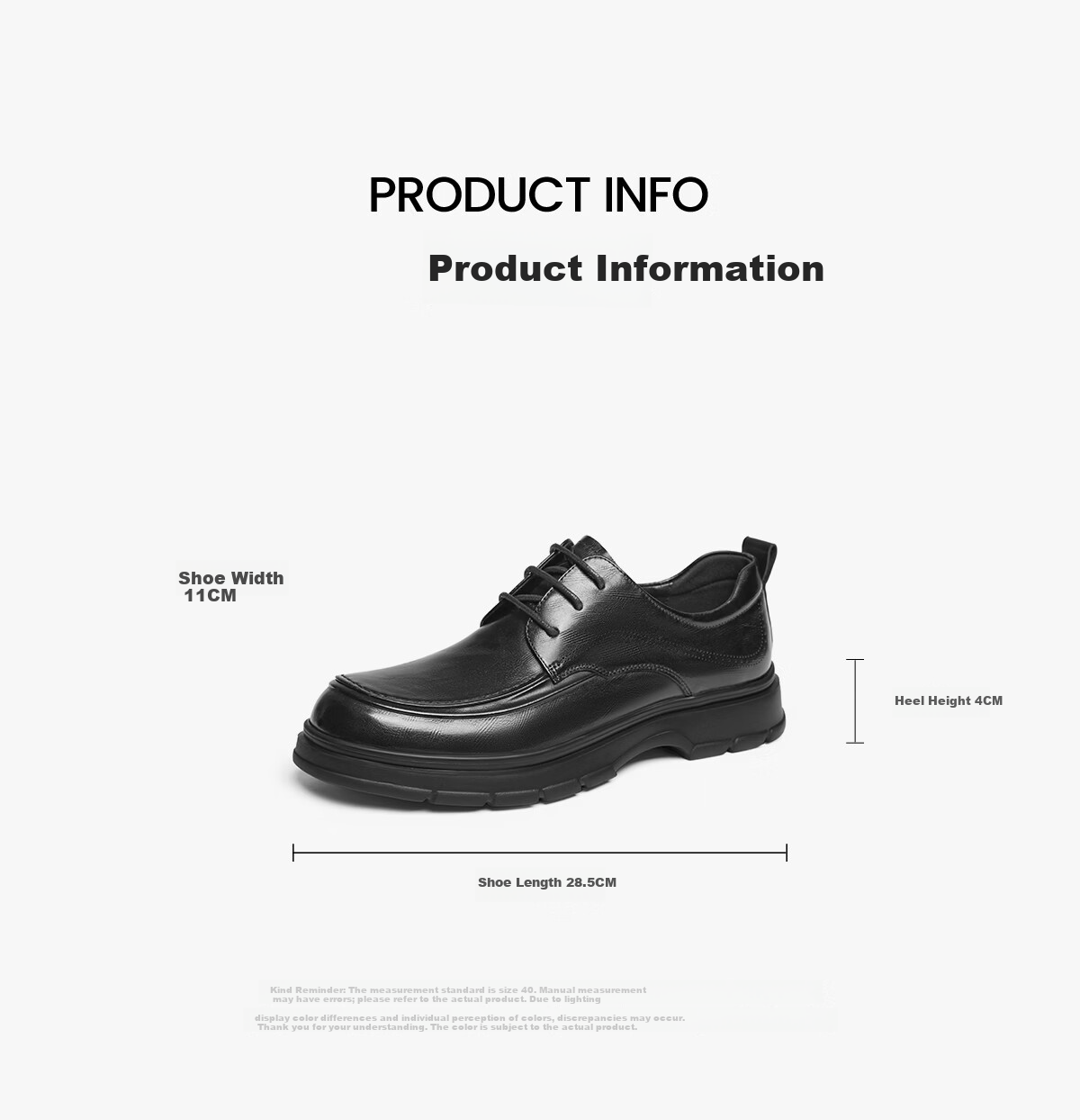 Red Dragonfly Formal Leather Shoes 26 Spring New Cowhide Thick Sole Men's Business Commuter Shoes WTA16059 Black 39 8