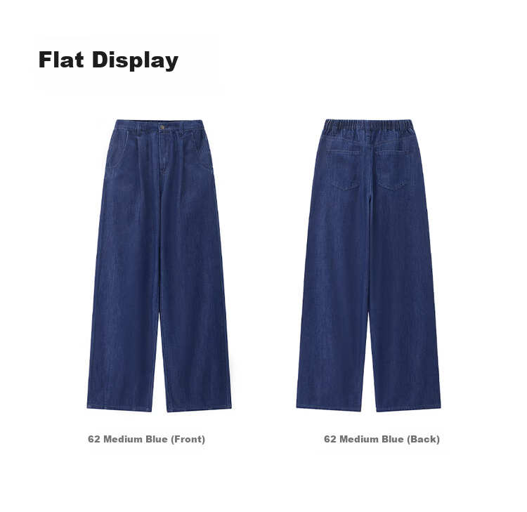 Giordano Women's Pants 2026 Summer New Cool Pleated Semi-Elastic Waist Straight Denim Jeans 13416323 20