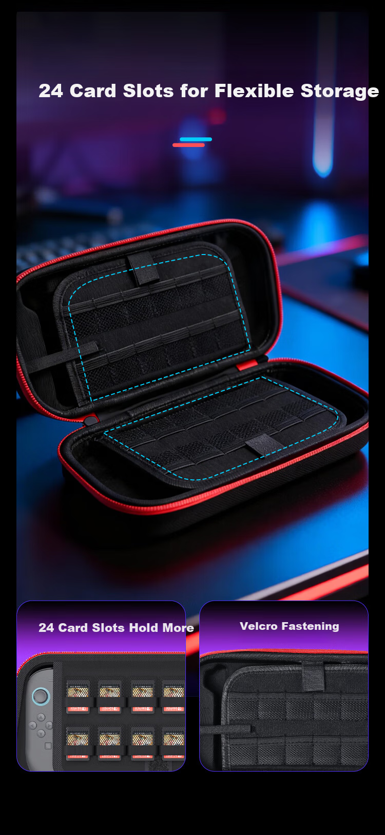NVV Switch 2 Storage Bag NS2 Game Console Protective Case Portable Handheld Controller Grip Full Set Large Capacity Accessories Shockproof Hard Case NG-P2S 5