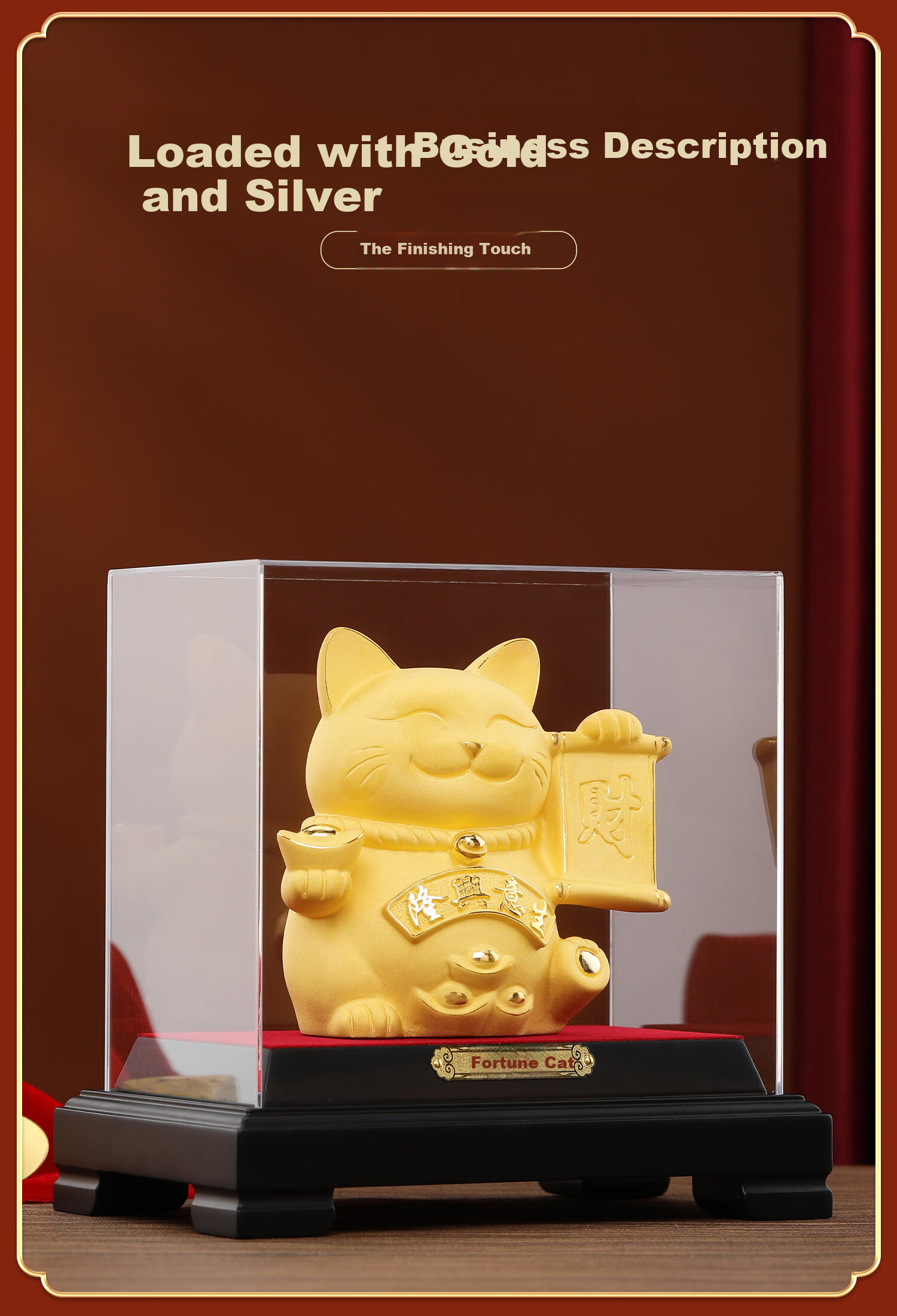 Damingtongjiang Velvet Gold Lucky Cow Figurine for Living Room, Office, Entrance Hall, Desktop, High-Quality Copper Cow Ornament for Business Opening And Housewarming Gifts 5