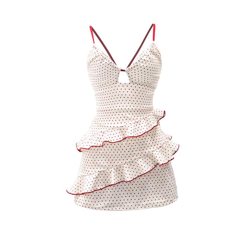 AtlanticBeach Seaside Vacation One-Piece Swimsuit 2026 New Polka Dot Cake Skirt Hot Spring Swimwear Premium Feel