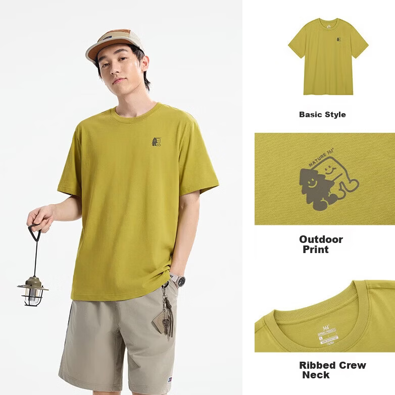 361° Unisex T-Shirt Spring Summer New Pure Cotton Sports Outdoor Loose Fit Crew Neck Short Sleeve Top 632623102-7