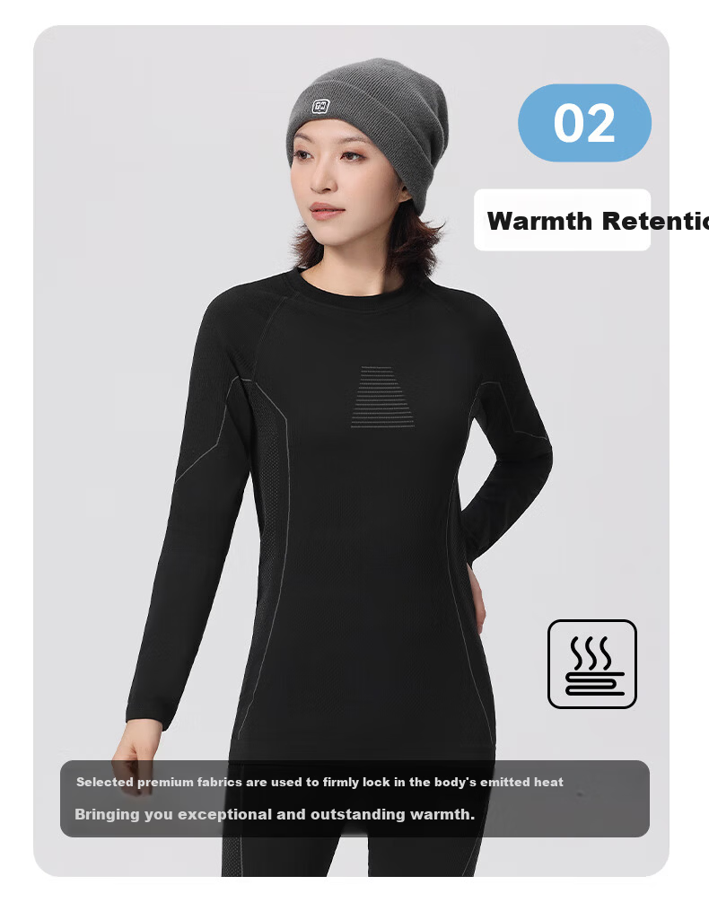 LangSha Ski Quick-Dry Thermal Underwear Set Unisex Functional Antibacterial Breathable Moisture-Wicking Autumn Top and Bottom Set 10A 9