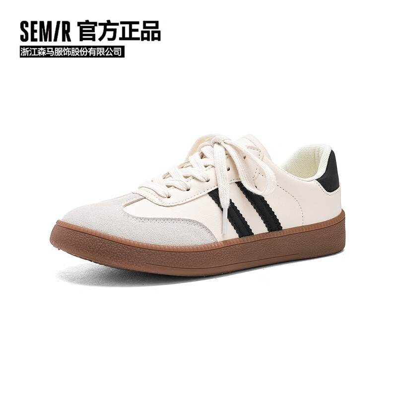 Semir Dexun Shoes 2026 Spring Summer Thick Sole Sports Sneakers Casual Shoes Women SFYM233038 Beige Black Size 38