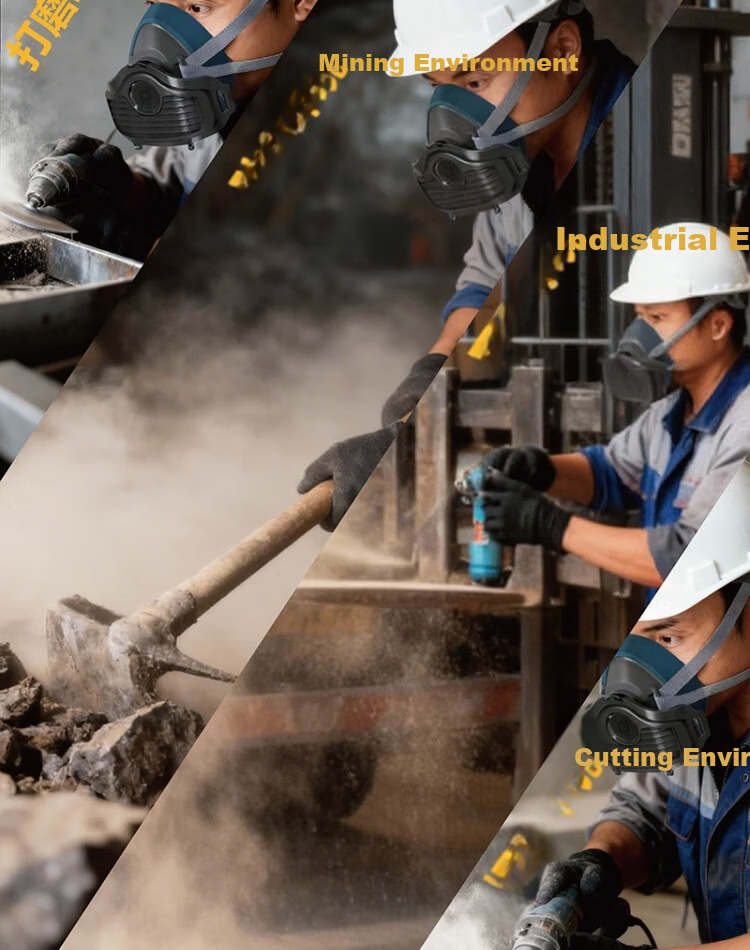 Puda Dust Mask, Heavy-Duty Grinding Face Shield for Industrial Dust, Welding, Renovation, Painting, Coal Mining, Cement, Smog And Droplet Protection, Liquid Silicone Mask FC-8017 with 20 Filter Pads Included 11