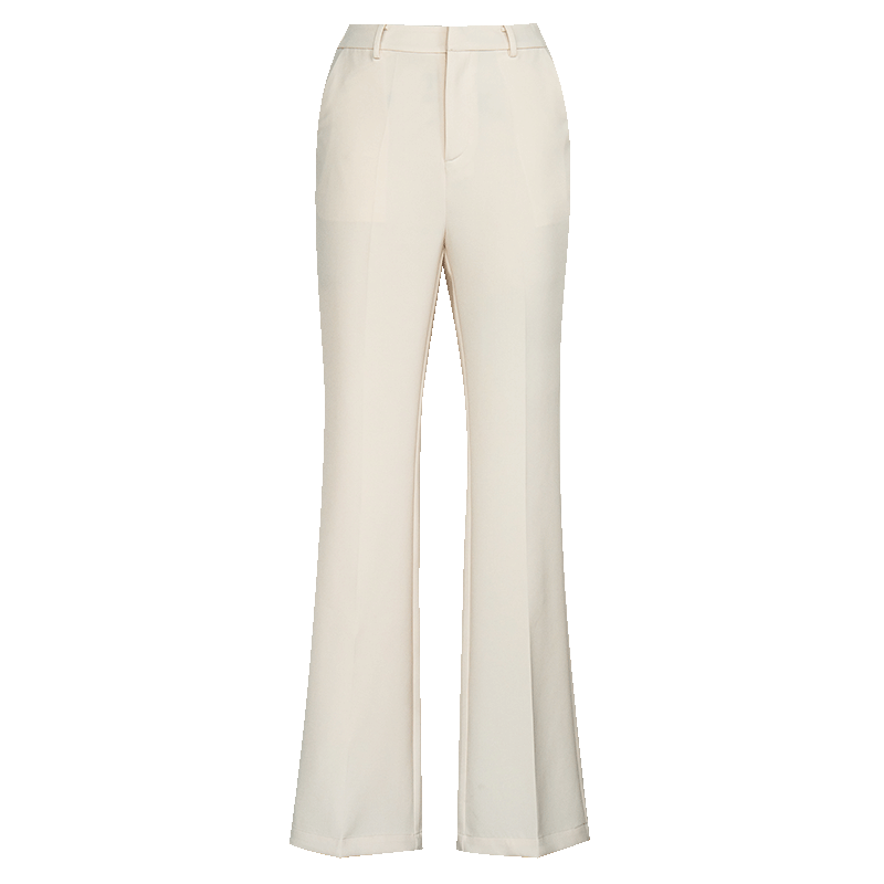 ROEYSHOUSE Women's High-End Commuter Suit Straight-Leg Pants Summer Professional High-Waist Wide-Leg Trousers 08254 Apricot M