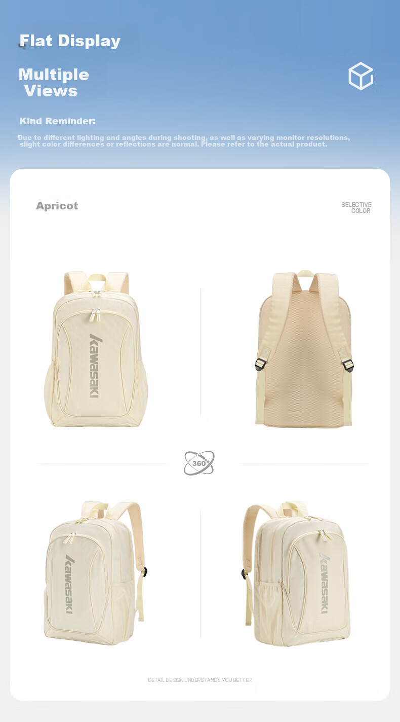 Kawasaki Kawasaki Special Scented Shuttlecock Badminton Backpack Double Shoulder Professional Large Capacity Sports Bag for Men and Women Youth High Appearance 11