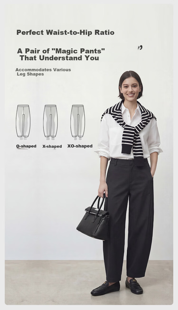 JD Jingzao Curved Blade Pants Women 2026 New Casual Pants Spring Autumn Sports Loose Low Hip Dark Sea Blue M 3