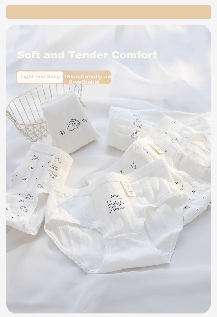 Yunxiangyi Girls' Underwear 5-Pack 100% Cotton Antibacterial Kids' Underwear All-Season Skin-Friendly XL Size 1
