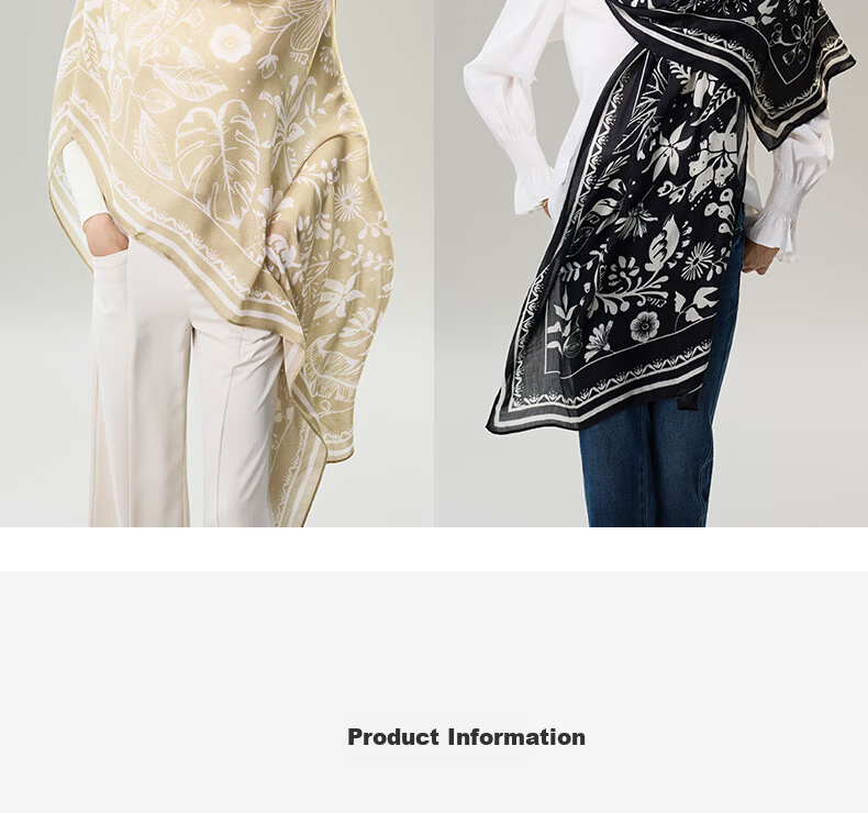 ELLE [Gift Box Set] 100% Modal Silk Scarf Women's Spring Summer Shawl Wrap Gift for Mom Girlfriend 51