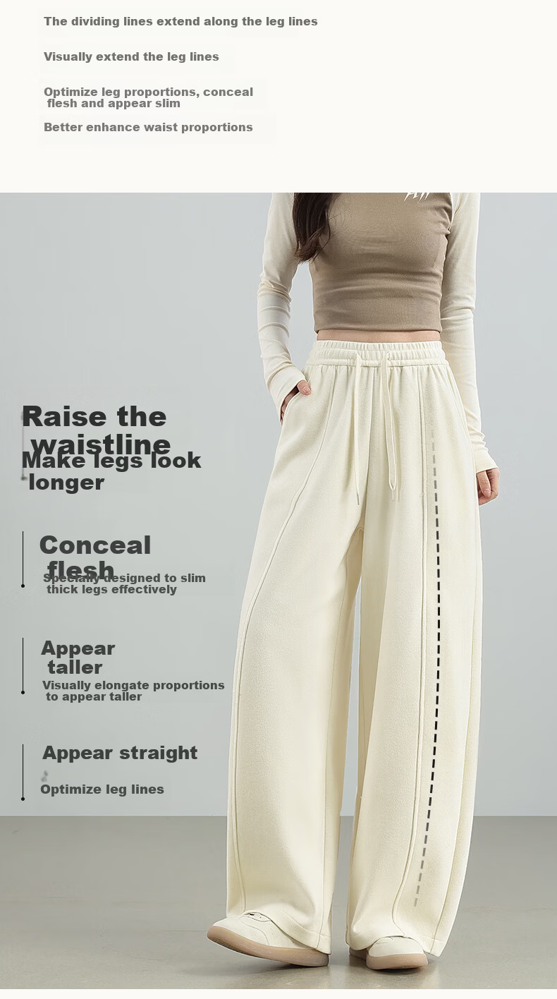 Borui Glutinous Rice Curved Blade Pants Women's 2026 New Spring Wide-Leg Slim Casual Red Banana Pants with Center Seam 5