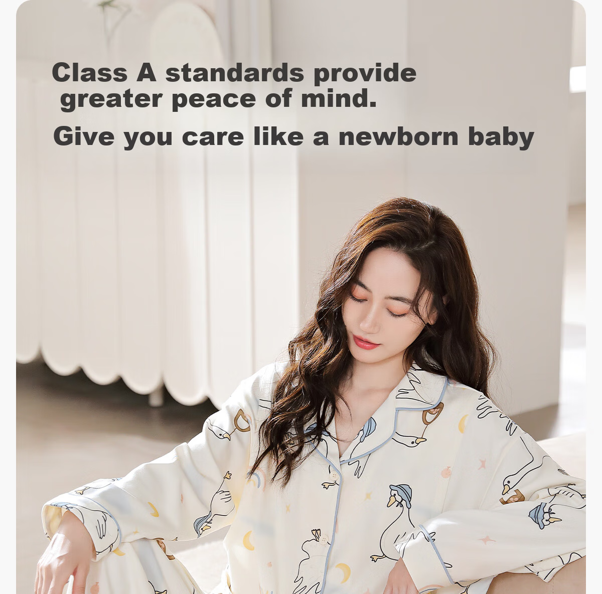 JOYNCLEON Maternity Cotton Postpartum Nursing Pajamas Antibacterial Goose Homewear L Jyz157355 12