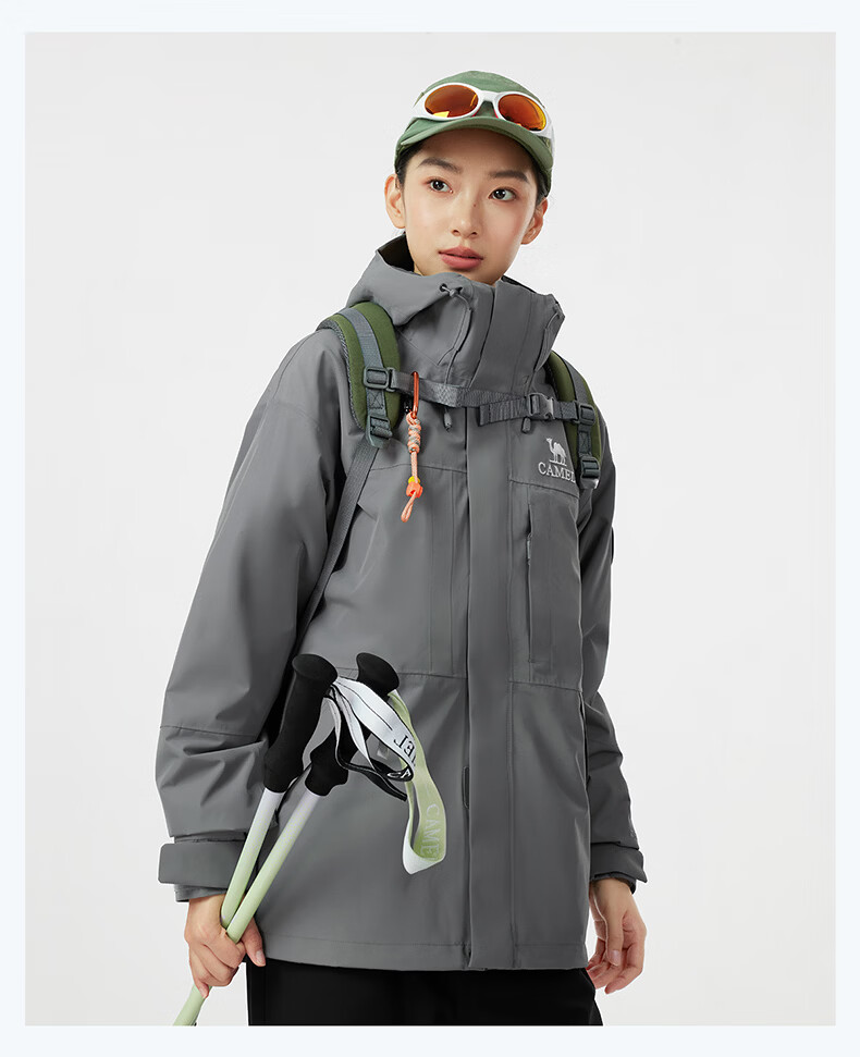 CAMEL [Yudawzhe] Outdoor Three-In Jacket, Unisex Style, Windproof, Waterproof Mountaineering Coat 35
