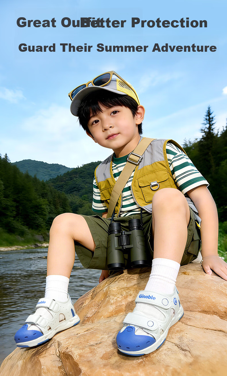 Ginoble Children's Walking Shoes Summer 2026 Breathable Sandals for Boys and Girls Ages 1-5 GW1878 White Cloud 4