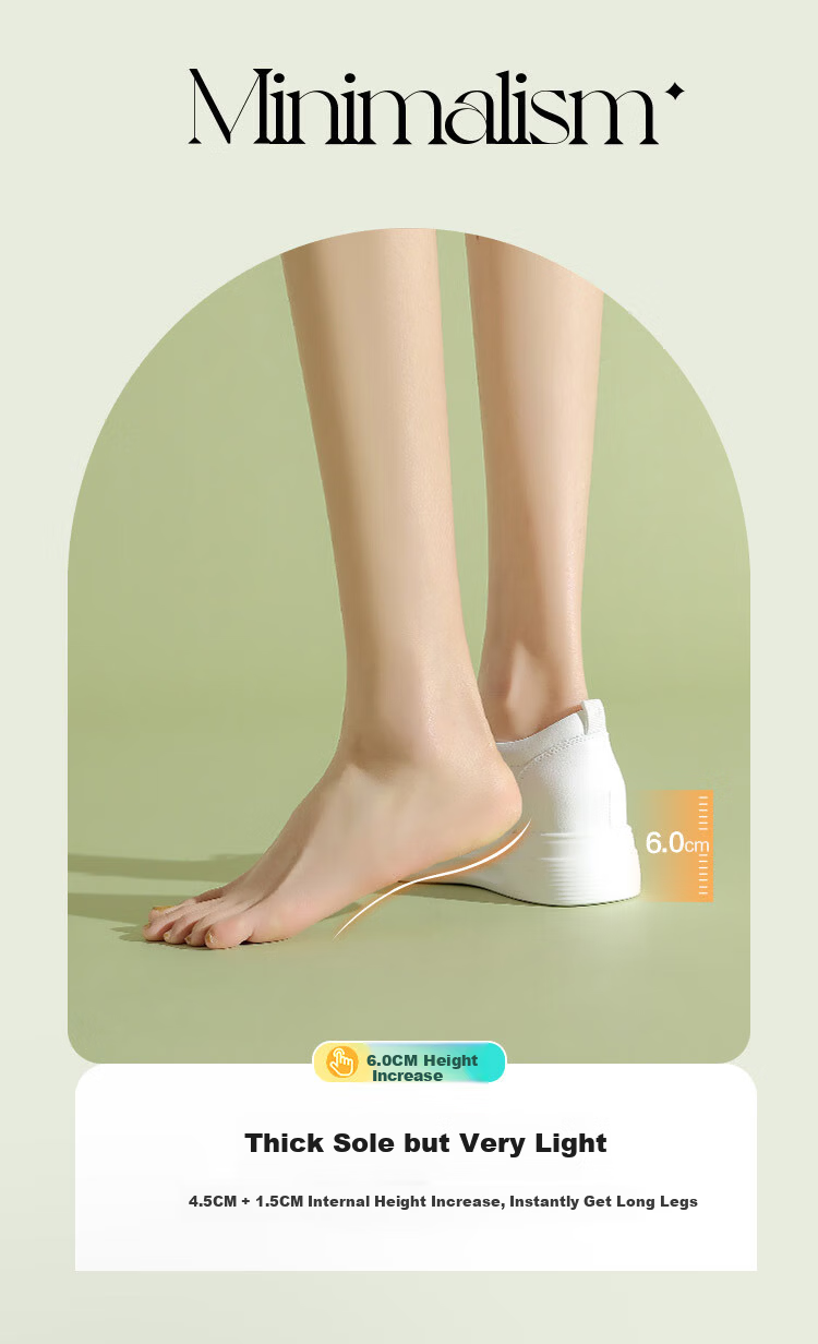 RED DRAGONFLY Women's Thick Sole Height Increasing Elastic Band Casual White Sneakers WPB34003 White Black Size 39 3