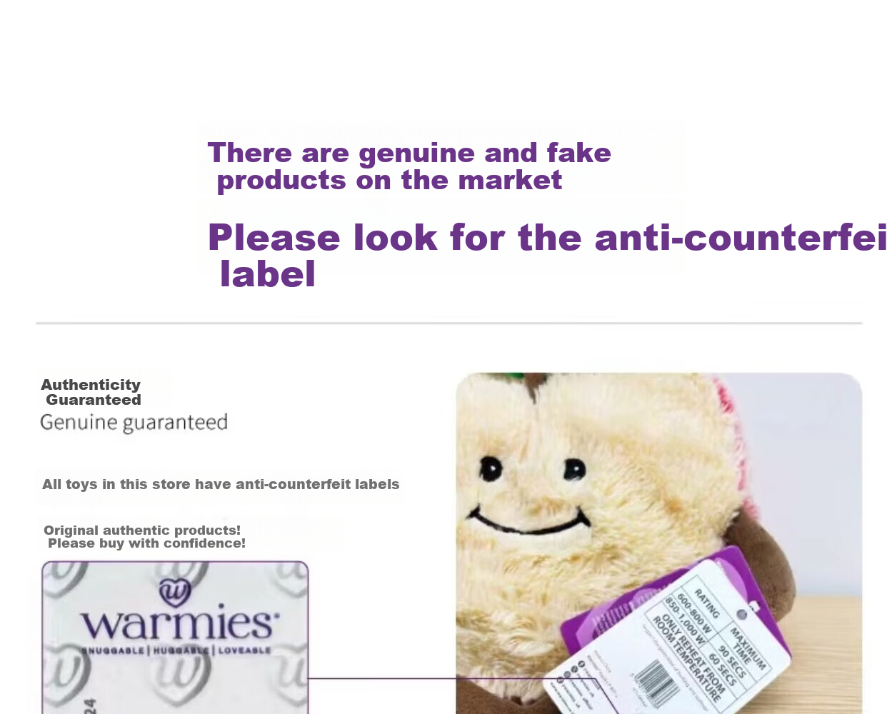 AiWarmies UK Authentic Warmies Huxter Lavender Scented Plush Toy Heatable and Freezable Doll Gift Soothing Sleep Companion 7