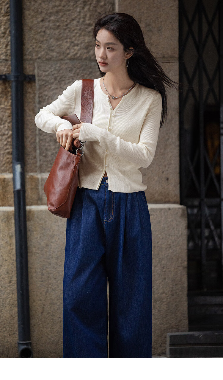 Dme [Elegant V-Neck Knit Sweater] Spring And Autumn Lightweight Mature Sister Layered Inner Wear Slimming Elegant Knit Sweater for Wome 11