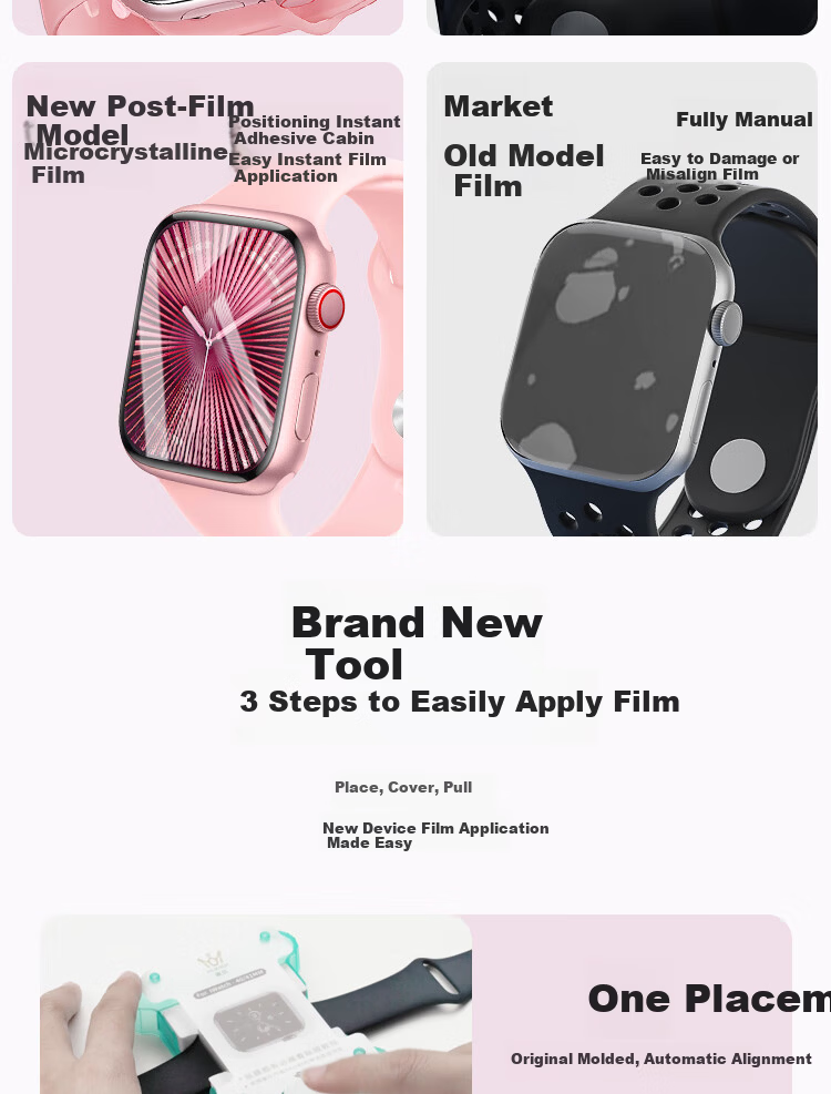 Mohou [2-Pack] Screen Protector for Apple Watch S11/S10, Full Coverage, Automatic Positioning, Anti-Scratch, Anti-Fingerprint, HD Hydrogel Film for Apple Watch 42MM 3