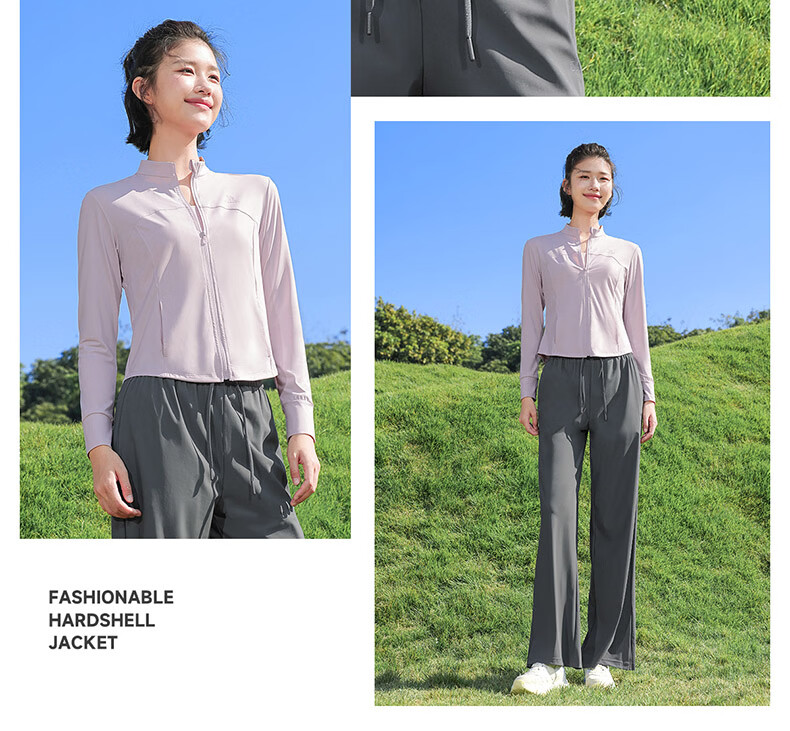 CAMEL Original Yarn Sun Protection Jacket Women Stand Collar Slim Cool Sports Jacket Y26BZ3L0029 Phantom Black S 18