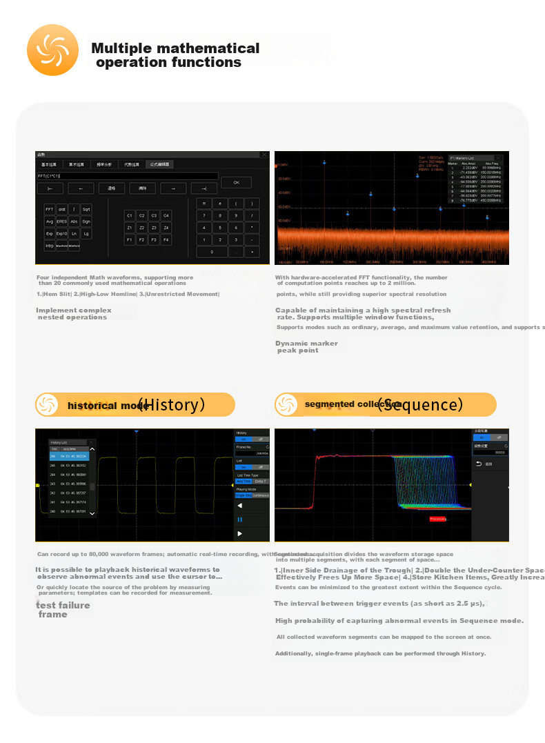 SIGLENT SDS1204X HD 12-bit High Definition Oscilloscope 200MHz Bandwidth 4 Channels 2GSa/s Sampling 10
