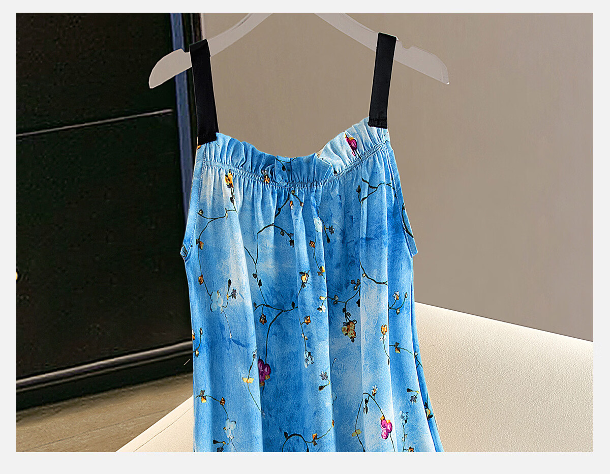Cypress Loose Fit Dress 2026 Summer New Women's Pullover Printed Mid-Length Slip Dress 12