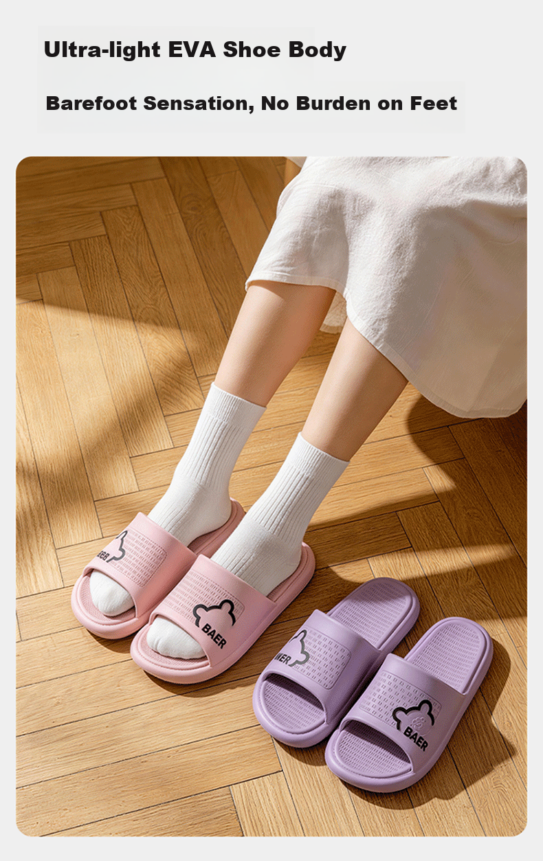 CXOCSI Women's EVA Soft Sole Indoor Silent Home Cloud Sensation Shower Non-Slip Slippers, Purple, Size 38-39 4