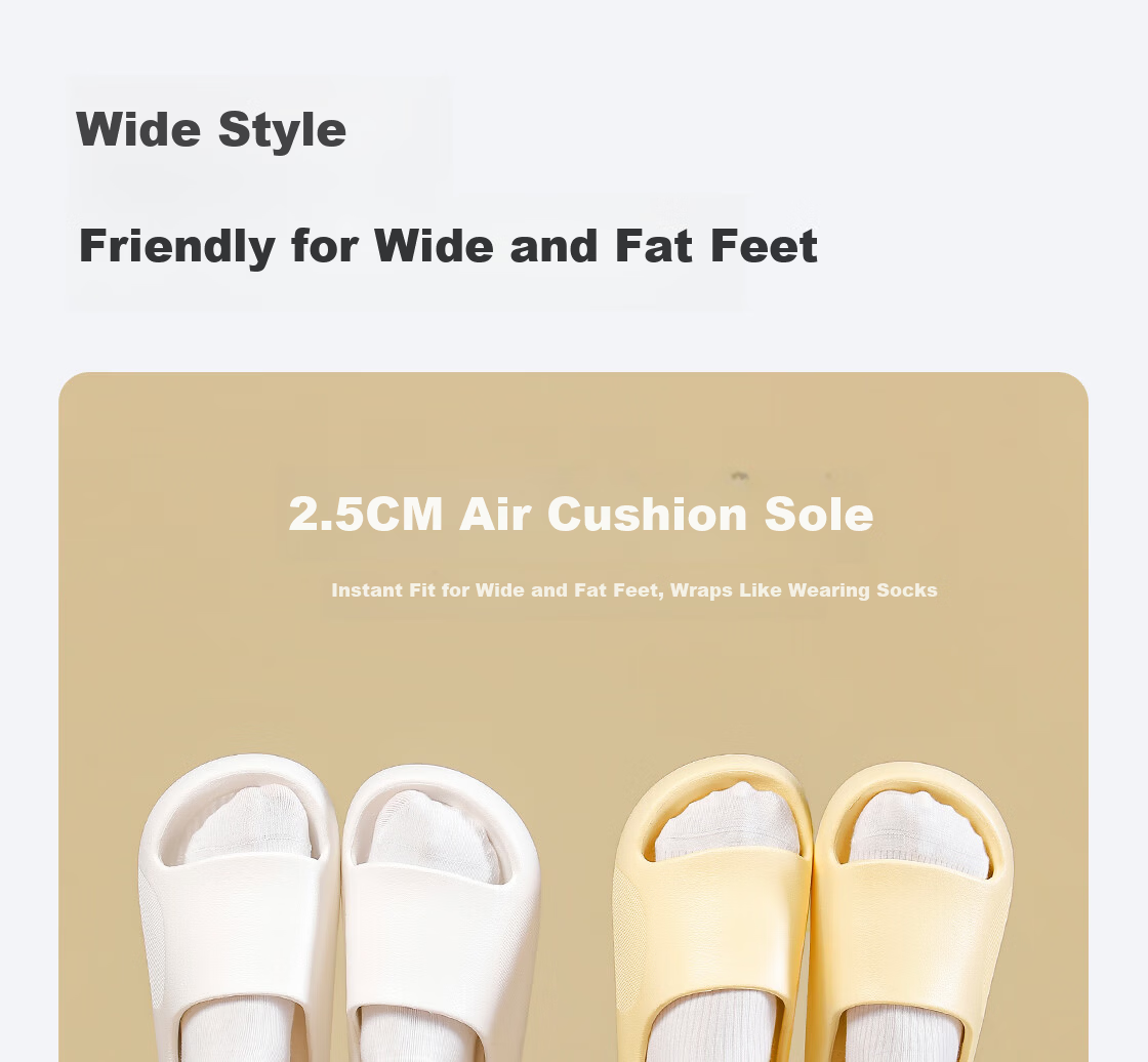 MINISO Men's Home Slippers Soft and Elastic Summer Bathroom Non-Slip Odor-Resistant Slippers Women's Smoke Gray Size 44-45 13